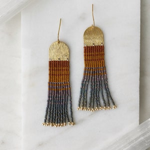 Fire Island Earrings | Seed Bead | Handwoven Earrings