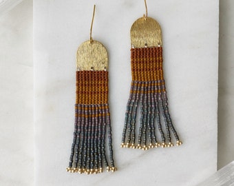 Fire Island Earrings | Seed Bead | Handwoven Earrings