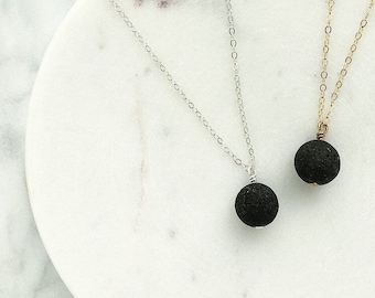 Lava Round Necklace | Essential Oils | Essential Oil Diffuser | Aromatherapy Necklace