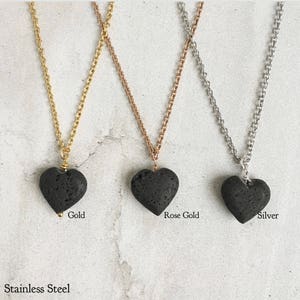 Mini SweetHeart Lava Stone Necklace / Essential Oils / Aromatherapy Necklace image 8