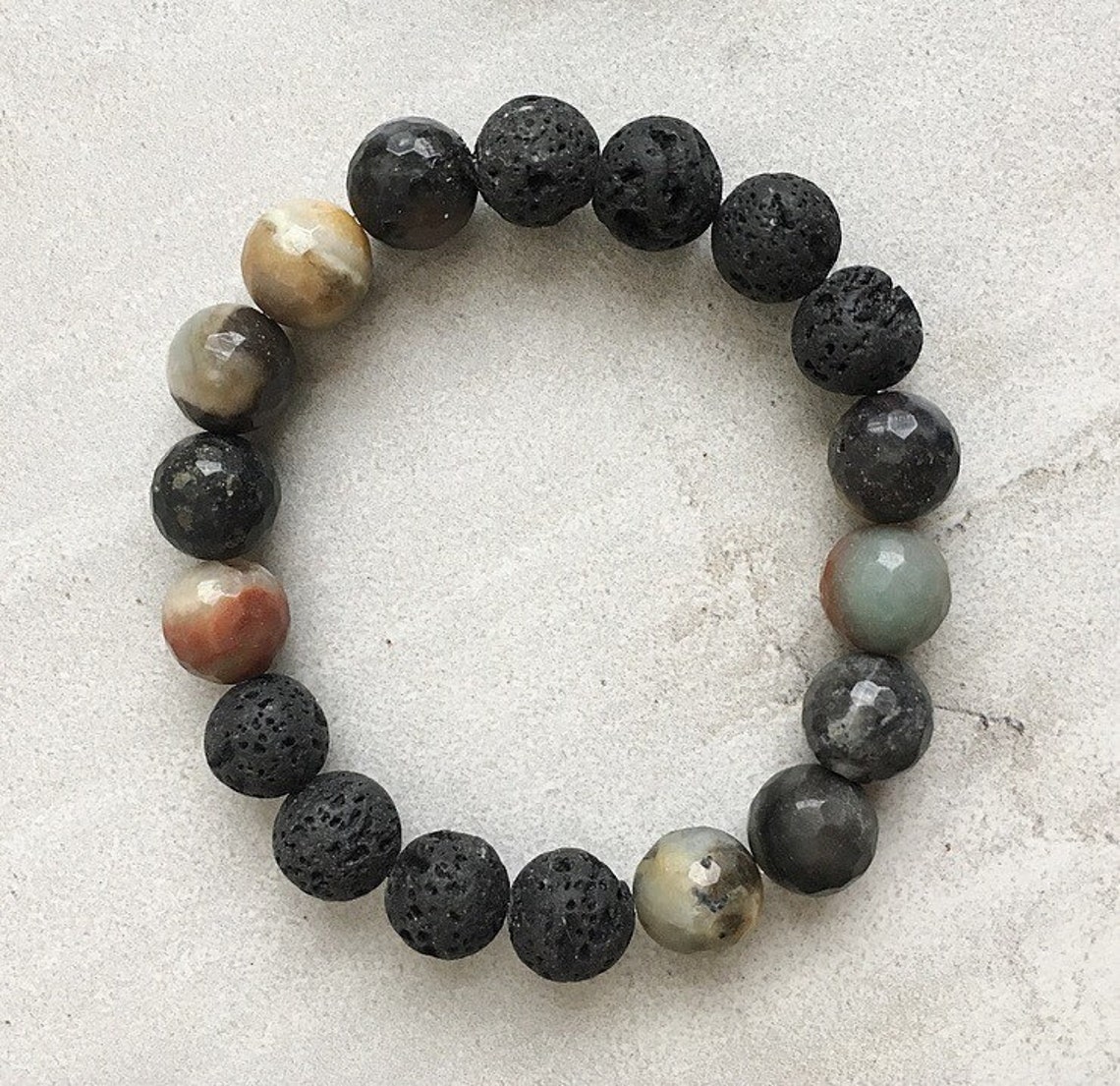 Dark Amazonite Mix / Essential Oil Diffuser Bracelet / | Etsy