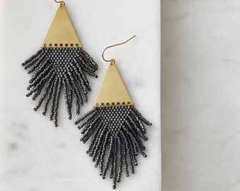 Gypsy Feathers | Beaded Earrings | Customize | Choose your color