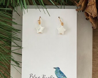Abalone Star Dangle Earrings