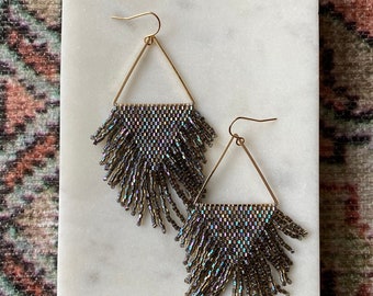 Sparkle & Shine Boho Fringe | Earrings | Seed Bead | Handwoven Earrings