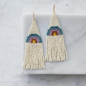 You are a Rainbow | Seed Bead | Handwoven Earrings