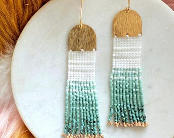 Fire Island Earrings | Seed Bead | Handwoven Earrings