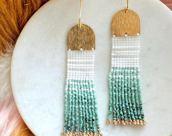 Featured listing image: Fire Island Earrings | Seed Bead | Handwoven Earrings