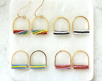 Barrel | Earrings | Seed Bead | Handwoven Earrings