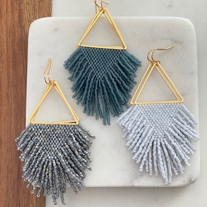 Boho Fringe | Earrings | Seed Bead | Handwoven Earrings