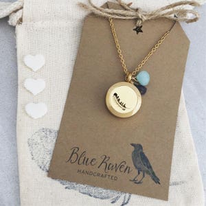 Customize Mini Blue Raven Feather Diffuser Locket Personalize with Semi Precious Stones Essential Oil Diffuser Aromatherapy image 5