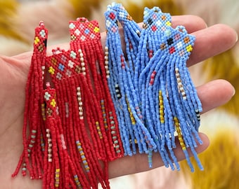Not Your Abuela’s Afghan Earrings | Granny Square | Seed Bead | Handwoven Earrings