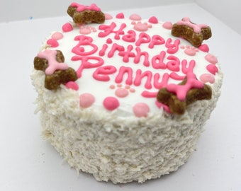 Gâteau pour chien avec 4 os 6" | Fait main | Gâteau de joyeux anniversaire | Gâteau Happy Gotcha Day | Gâteau du 1er anniversaire du chiot