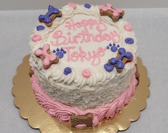 Dog Birthday Cake 4" | Puppy's 1st Birthday | Dog Cake | Dog Birthday Treat | Gotcha  Day| 4" 4 Bones cake