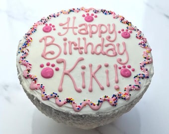 Handmade Dog Birthday Cake: 6&quot; Peanut Butter or Carob-Just For You