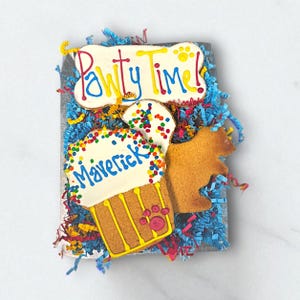 Cookie Box Birthday Treat |Dog Cookies | Puppy&#39;s 1st Birthday | Cookie Gift Boxes |  Personalized Dog Treats | Happy Gotcha Day