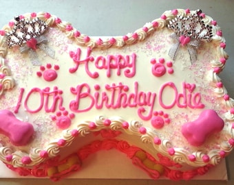 Princess Style Dog Cake - Large - 9"x5" Bone-Shape (Serves about 12)