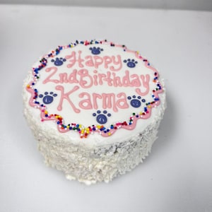 Just For You Pink or Blue Cake 4&quot; | Dog Birthday Cake | Handmade | Happy Birthday | Happy Gotcha Day Cake |  Puppy&#39;s 1st Birthday Cake