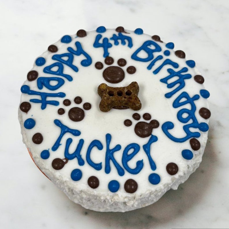 4 Happy Birthday Puppy Cake Dog Birthday Cake Handmade Happy Birthday Cake Puppy's 1st Birthday Happy Gotcha Day Cake image 2