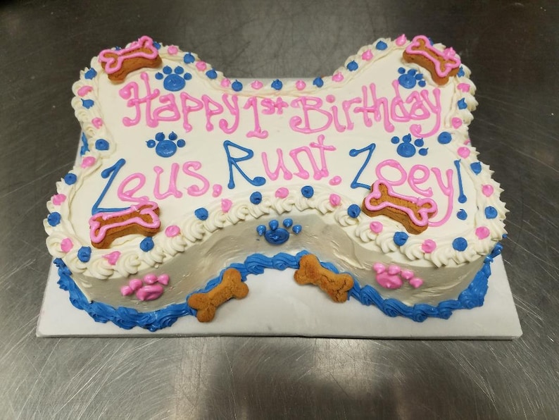 Happy Birthday Dog Bone Cake