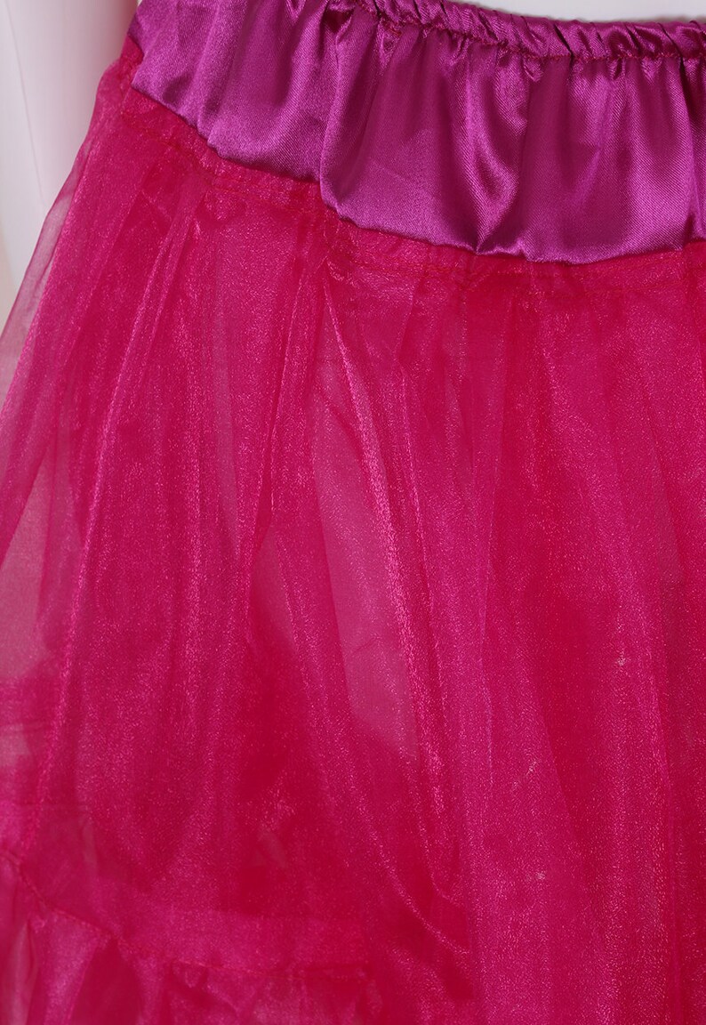 Bridal Retro Vintage Rockabilly 50/'s style Gorgeous Fuschia 22 inch 2 tier 4 layer Satin /& Organza petticoat