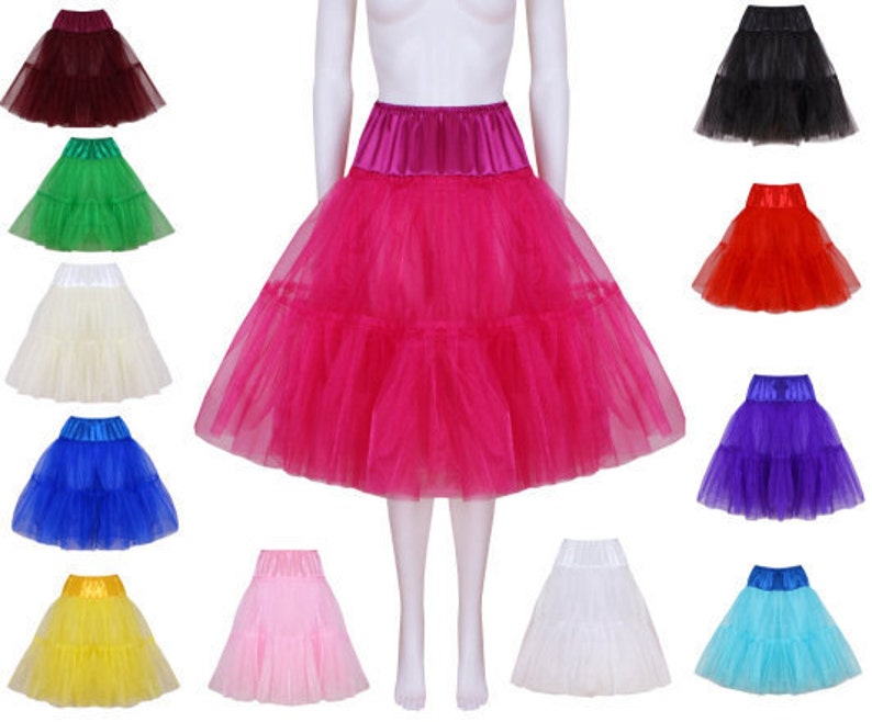Bridal Retro Vintage Rockabilly 50/'s style Gorgeous Ivory 22 inch 2 tier 4 layer Satin /& Organza petticoat