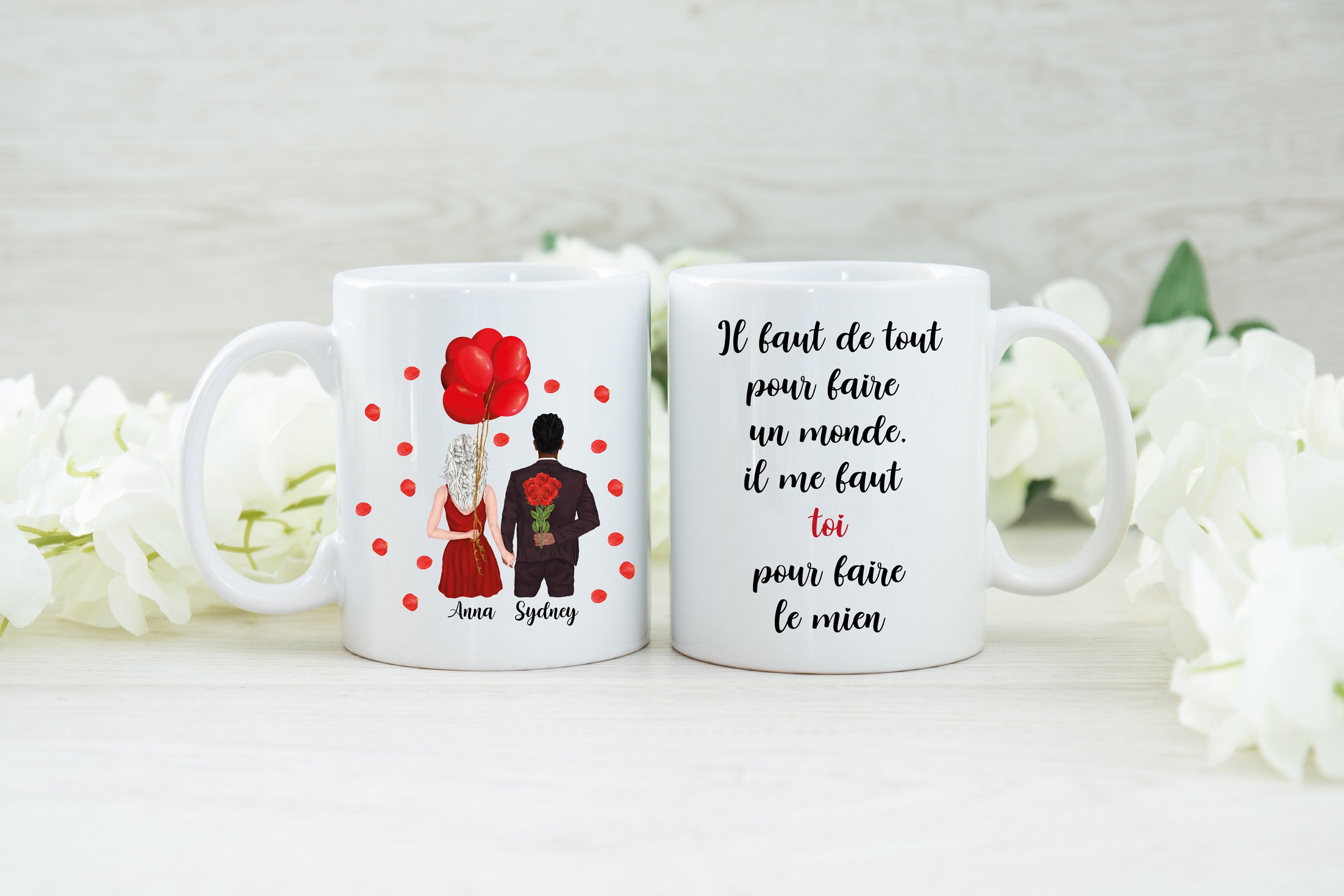 Mug Saint-Valentin, Amoureux, Couple Personnalisé