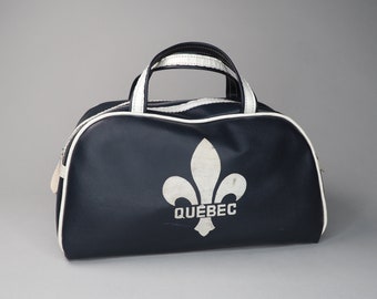Vintage Mid Century Quebec Fleur de Lys Small Bowling Shoes Bag