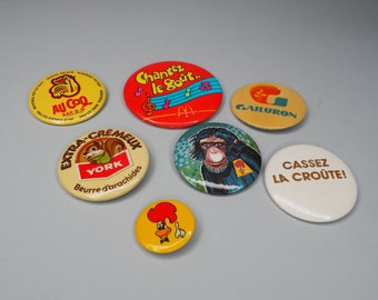 Vintage 1980/'s Pinback Buttons Group Lot Of 3 All Sold Together Jazz FestLibrary AideHunting