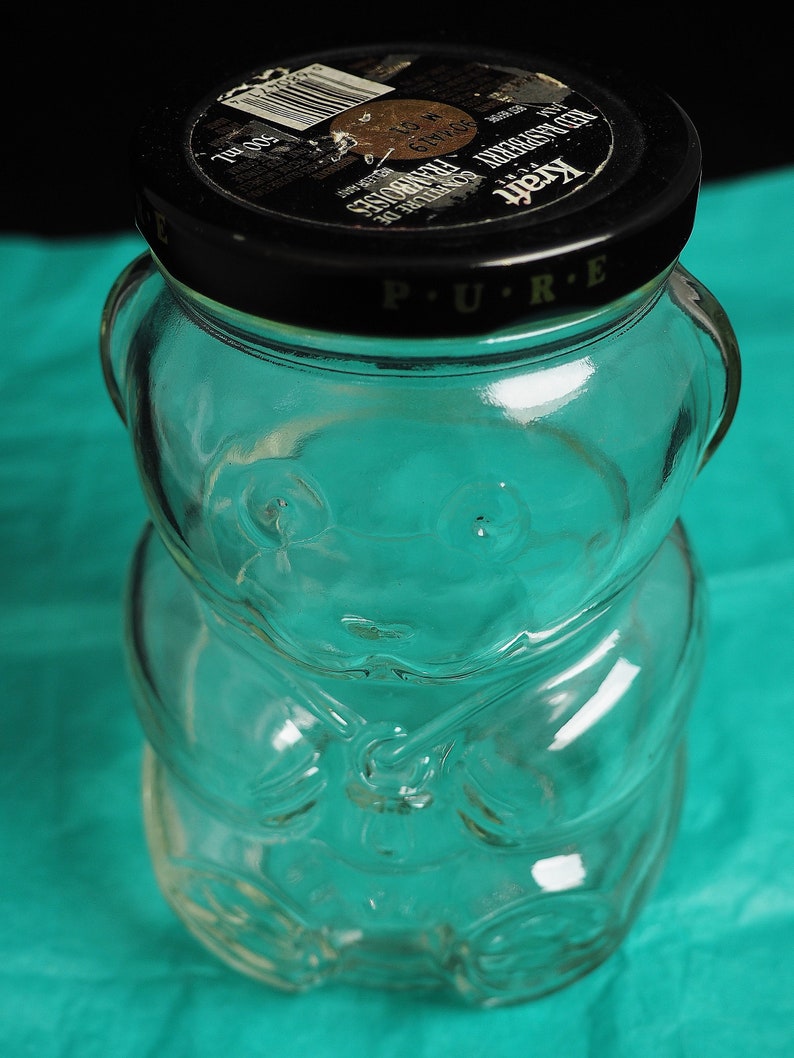 Vintage 1988 Kraft Raspberry Jam Glass Bear Jar Etsy