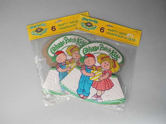 NEW 1983 CABBAGE PATCH KIDS PARTY HATS PACK OF SIX & 20 PACKS AVAILABLE!! 