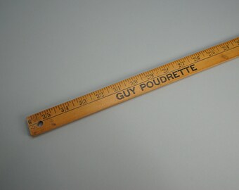 Vintage French Interlux Paints Advertising Wooden Yardstick