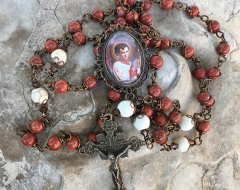 Beautiful St Dominic Savio Wire Wrapped Rosary! Lovely, Durable...