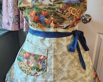 Magnifique tablier « Vie à la ferme » ! Féminin et ravissant !