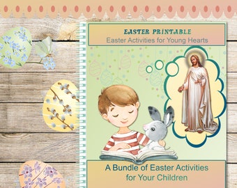 Un paquete de 36 actividades imprimibles de Pascua a la Ascensión para sus hijos ~ Un viaje a través de la Pascua para corazones jóvenes ~ Católica tradicional