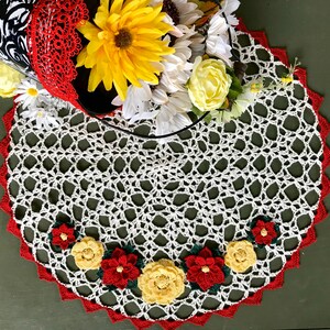Rosie&#39;s Posies Elegant Hand-Crocheted Doily
