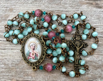 Beautiful Our Lady Wire Wrapped Rosary! Lovely, Durable...