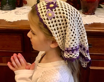 Girl's Lovely and Lacey Crocheted Veil