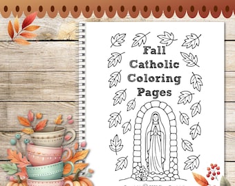 Fall ~ Autumn Catholic 21 Printable Coloring Pages! Digital Download