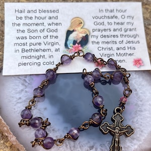 Christmas St. Andrew Novena, Wire-Wrapped Chaplet With Prayer Card