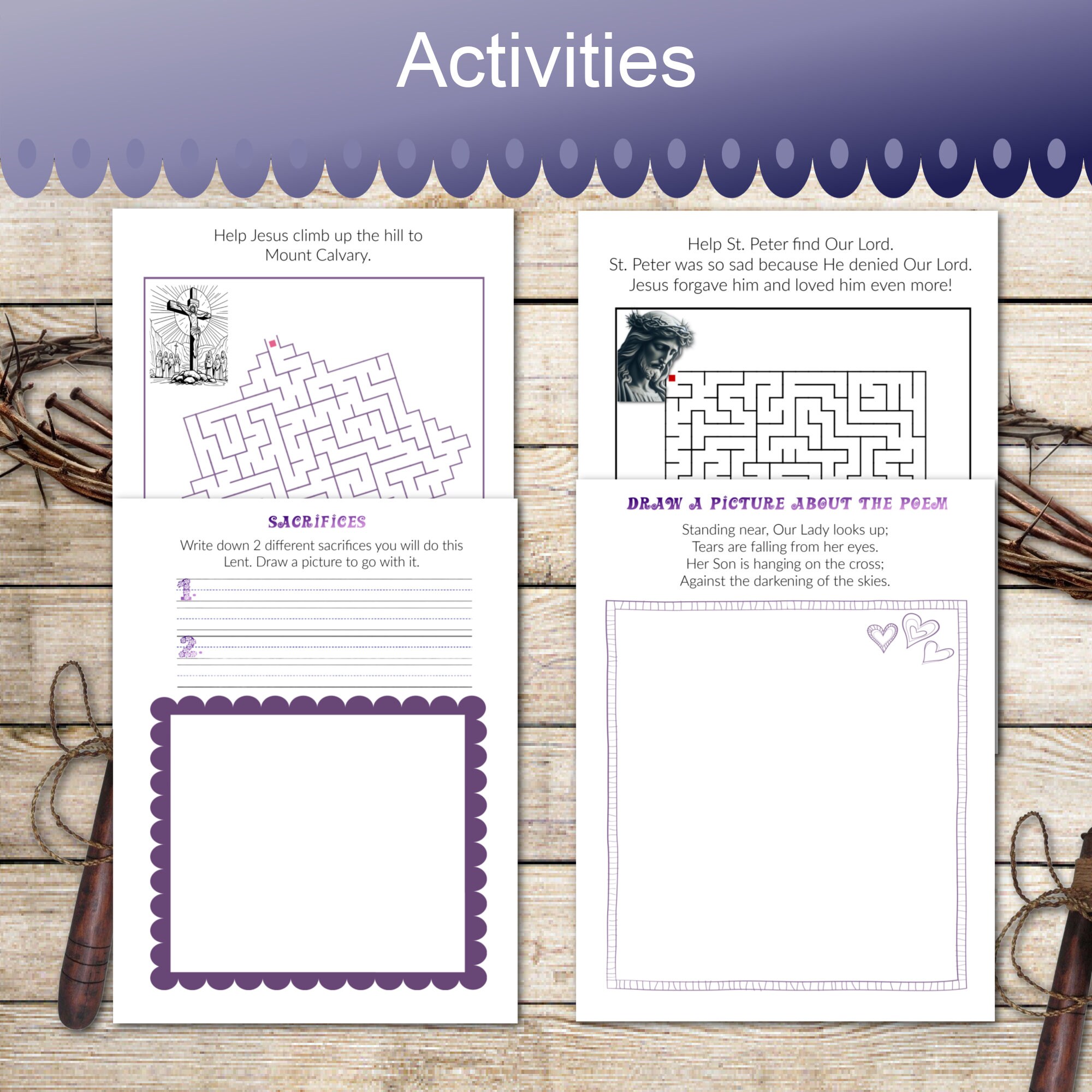 A Bundle of Printable Lenten Activities for Your Children ~ A Journey ...