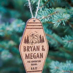 Personalized Christmas Ornament - personalized gift , national park, camping, outdoor, camp gift, adventure, Wilde Nomad, beer, hotel key