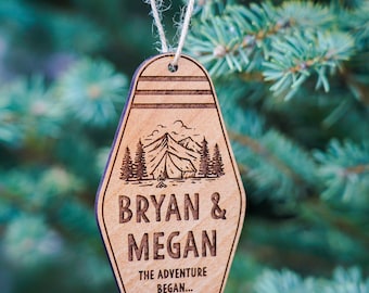 Personalized Christmas Ornament - personalized gift , national park, camping, outdoor, camp gift, adventure, Wilde Nomad, beer, hotel key
