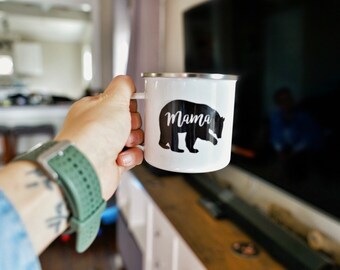 Personalized Mama Bear Mug - coffee mug, camping, outdoor, Colorado, adventure, mother's day, mountains, camping mug, Mother's Day gift