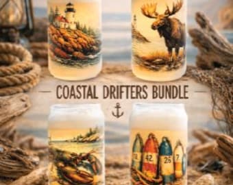 COASTAL DRIFTERS can glass Bundle – Nature Inspired Drinkware, wild life, Crabs, Maine, National Parks | Gift for Beer Lovers -Wilde Nomad