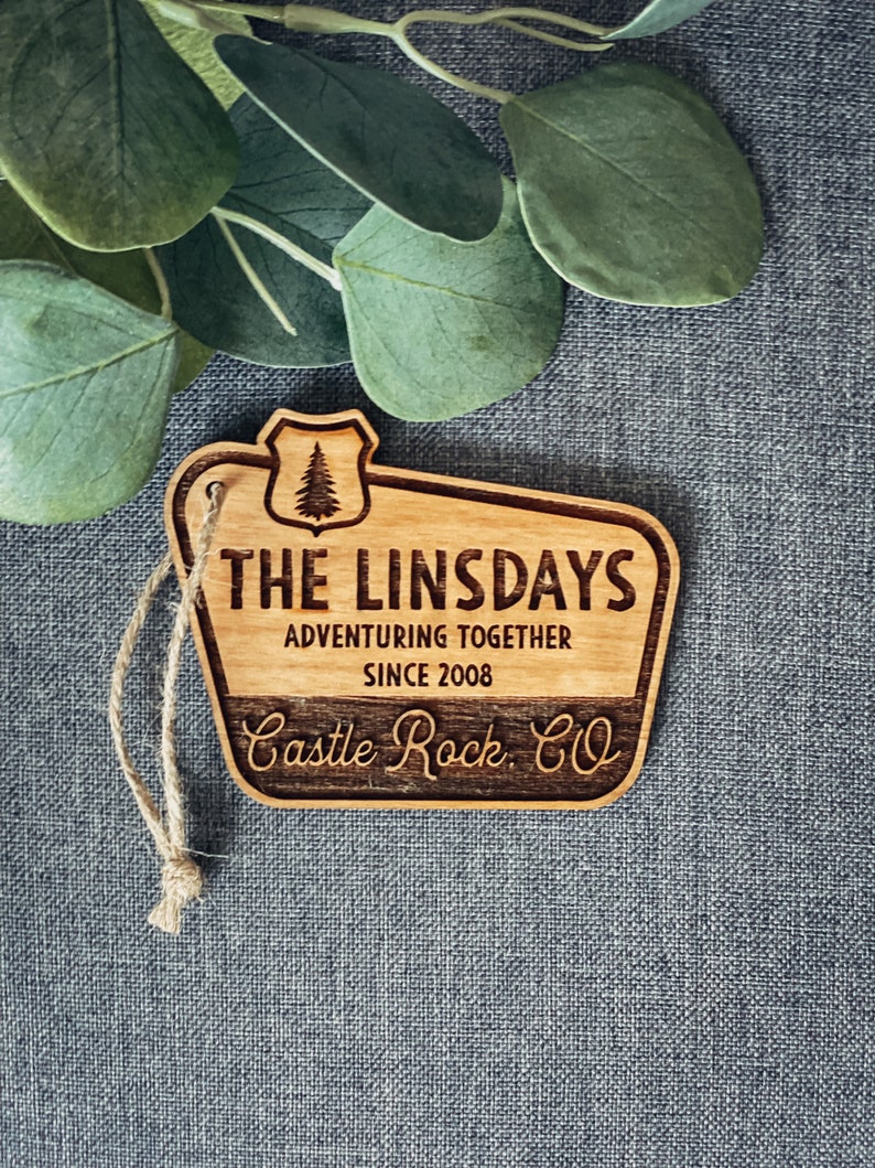Personalized Christmas Ornament - personalized gifts, national park, Wilde Nomad, happy camper personalized ornament, first Christmas