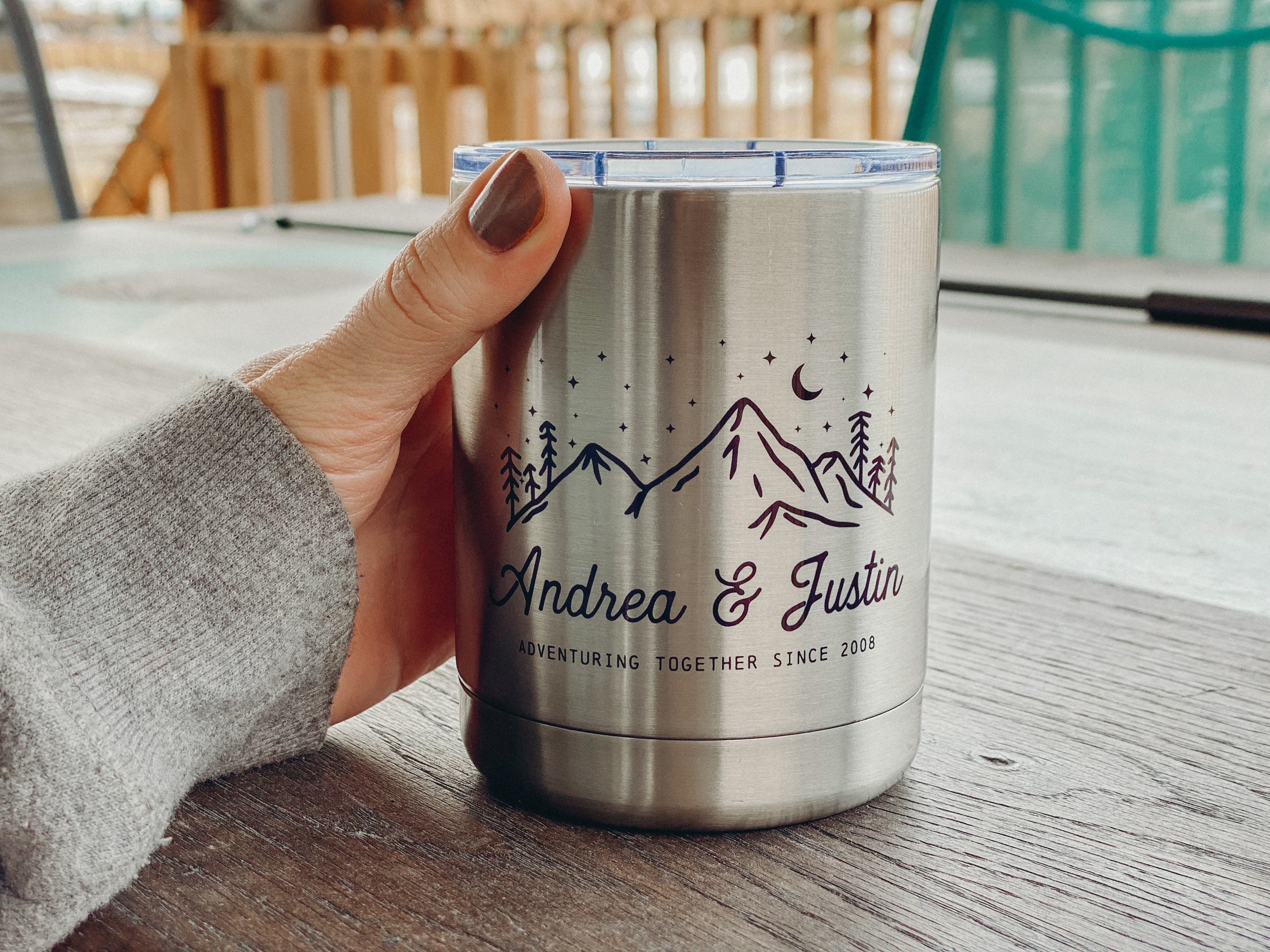 Personalized Camping 16oz Stainless Steel Mug, Design: OD1