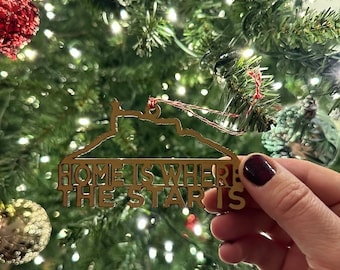 Home is where the star is Castle Rock Ornament – Personalized Holiday Decor, Rustic Christmas Tree Decoration, Castle Rock, Colorado