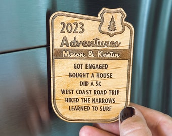 Personalized Adventure Magnet -personalized gifts, national park, Wilde Nomad, adventure list,personalized, keepsake, camping, camp, memory