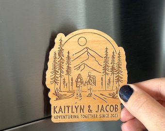 Personalized Couple Magnet- personalized gift , national park, camping, outdoor, camp gift, adventure, Wilde Nomad, magnet, national forest