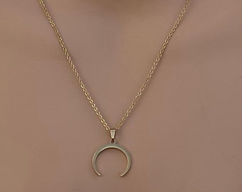Moon Necklace, Necklace and Earrings Set Gold,Minimalist Necklace, Danty Necklace, Moon Pendant For Women,Birthday Gift For Her, Best Friend